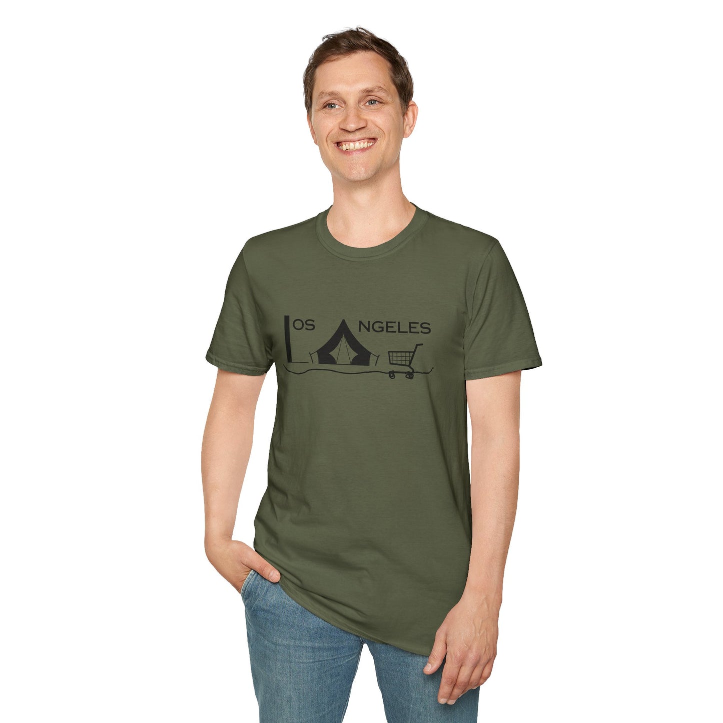 Los Angeles Tent City Graphic Unisex Softstyle T-Shirt