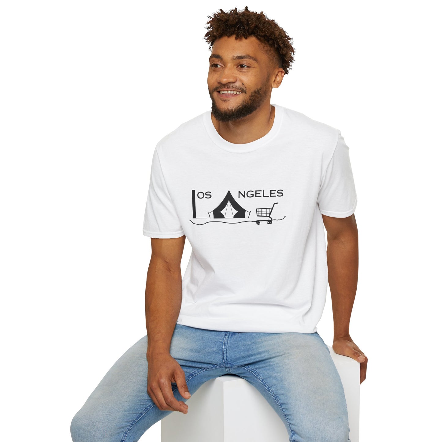 Los Angeles Tent City Graphic Unisex Softstyle T-Shirt