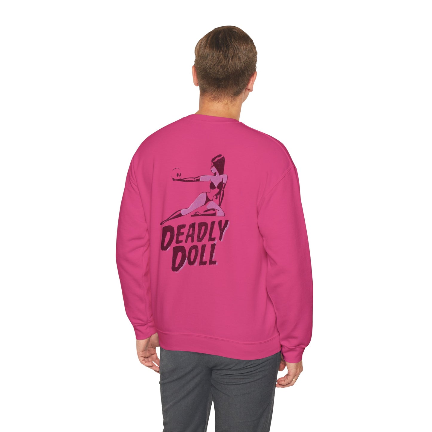 Deadly Doll Unisex Heavy Blend™ Crewneck Sweatshirt - Bold Graphic Art Design