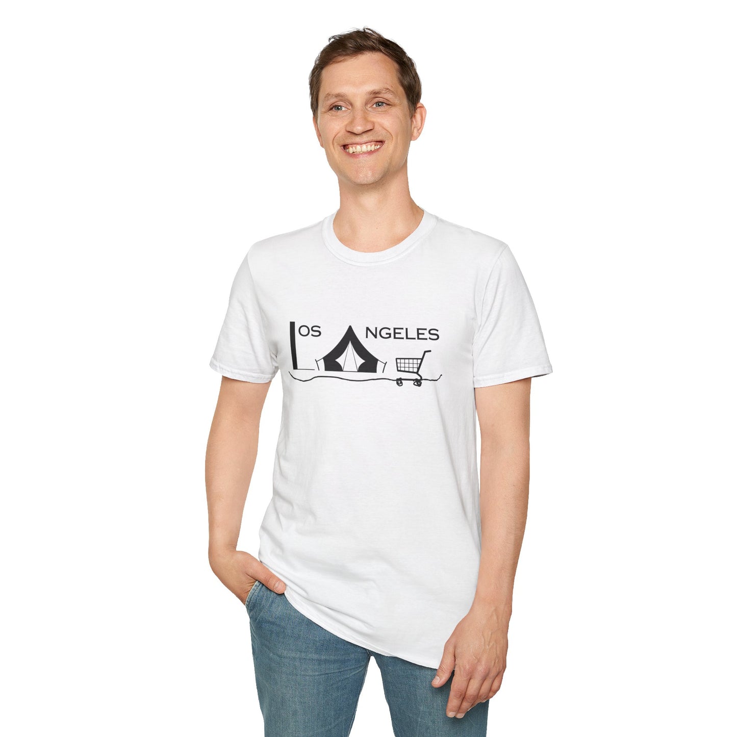 Los Angeles Tent City Graphic Unisex Softstyle T-Shirt