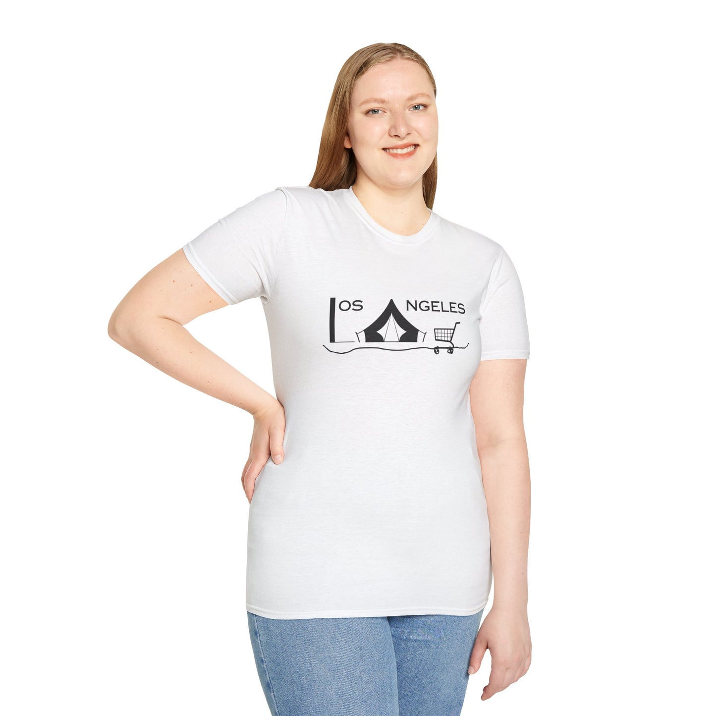 Los Angeles Tent City Graphic Unisex Softstyle T-Shirt