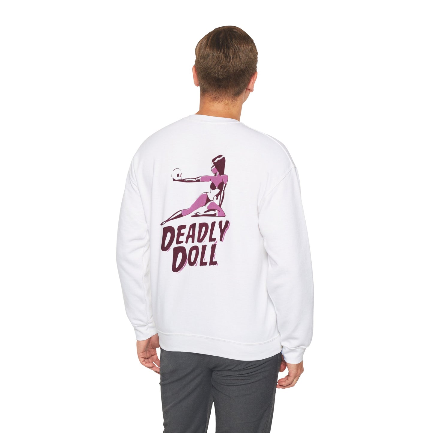 Deadly Doll Unisex Heavy Blend™ Crewneck Sweatshirt - Bold Graphic Art Design