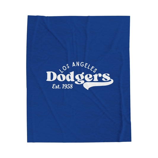 Los Angeles Dodgers Velveteen Plush Blanket - Cozy MLB Fan Throw